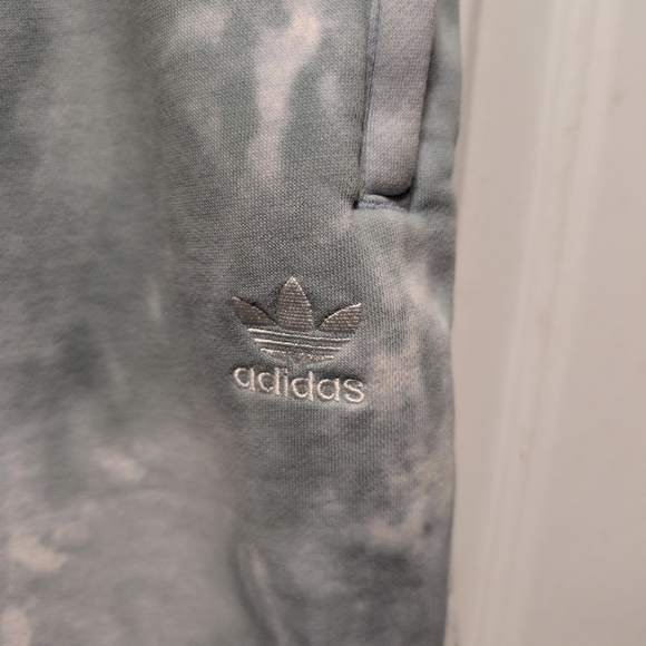 Adidas Women's Light Blue Tie-Dye Lounge Shorts - Picture 5 of 12